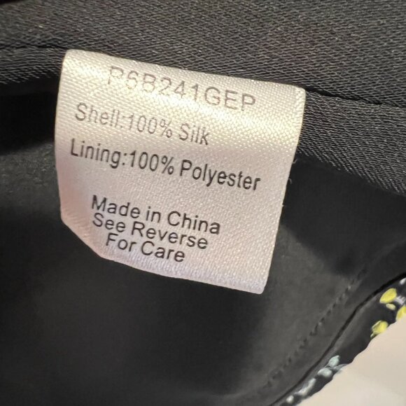 Parker Black Agave Floral Cold Shoulder Silk Mini Dress, Size Small - Picture 16 of 16